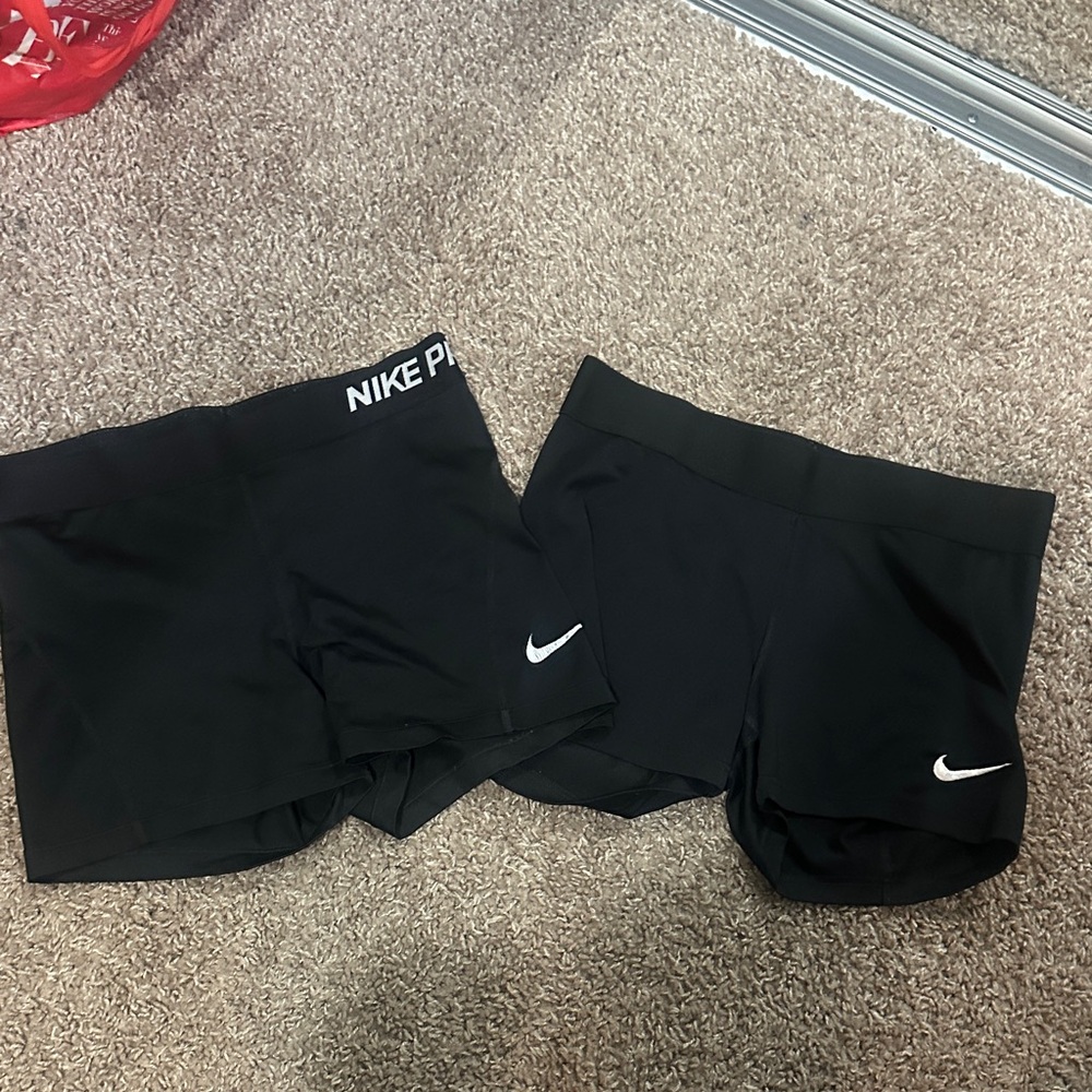 2 Nike Black Athletic Shorts - Medium